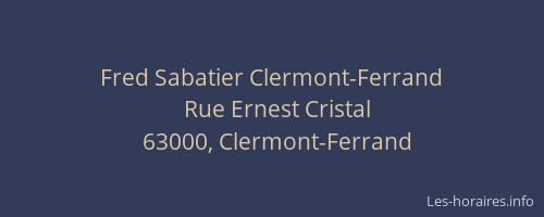 Fred Sabatier Clermont-Ferrand