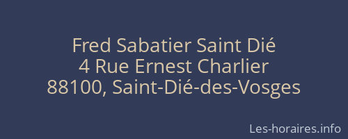 Fred Sabatier Saint Dié