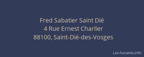 Fred Sabatier Saint Dié