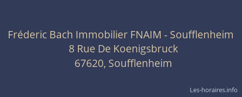 Fréderic Bach Immobilier FNAIM - Soufflenheim