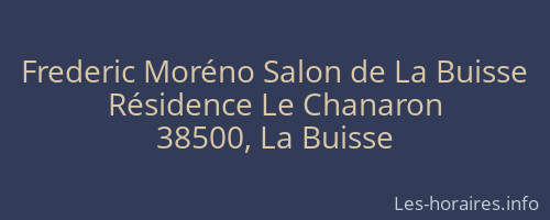 Frederic Moréno Salon de La Buisse