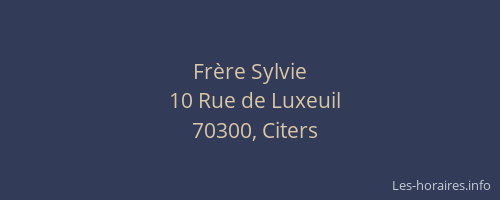 Fr&egrave;re Sylvie