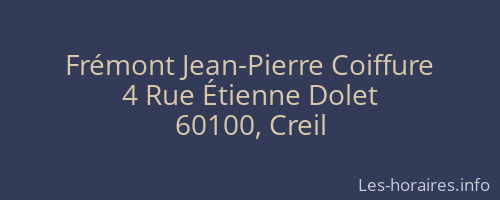 Frémont Jean-Pierre Coiffure