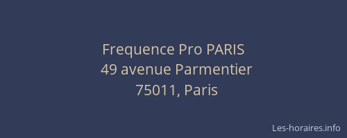 Frequence Pro PARIS