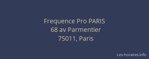 Frequence Pro PARIS