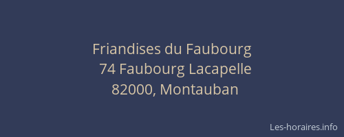 Friandises du Faubourg