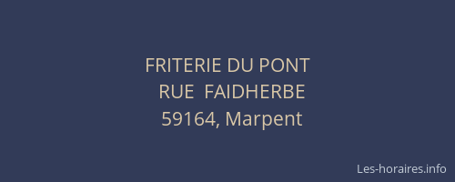 FRITERIE DU PONT