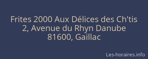 Frites 2000 Aux Délices des Ch'tis