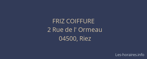 FRIZ COIFFURE