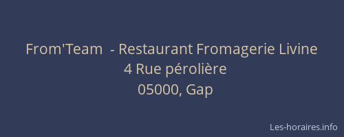 From'Team  - Restaurant Fromagerie Livine