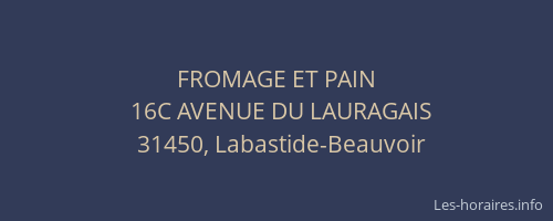 FROMAGE ET PAIN