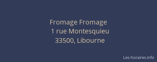 Fromage Fromage