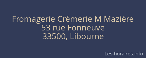 Fromagerie Crémerie M Mazière