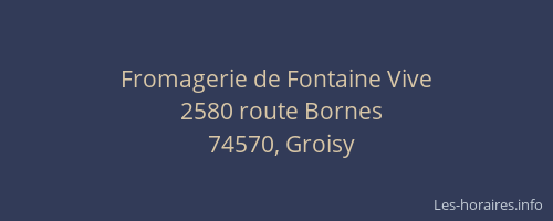 Fromagerie de Fontaine Vive