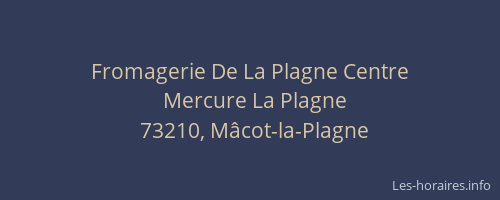 Fromagerie De La Plagne Centre