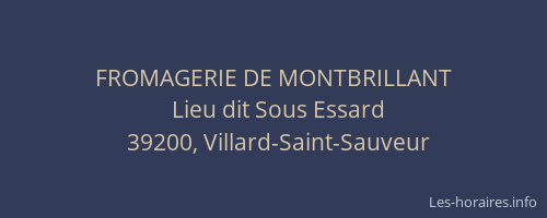 FROMAGERIE DE MONTBRILLANT
