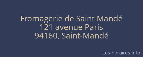 Fromagerie de Saint Mandé