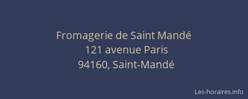 Fromagerie de Saint Mandé