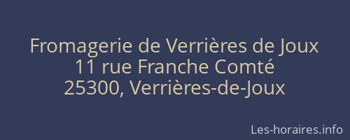 Fromagerie de Verrières de Joux