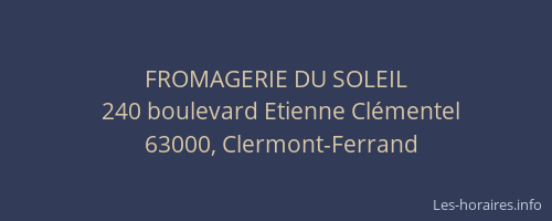 FROMAGERIE DU SOLEIL