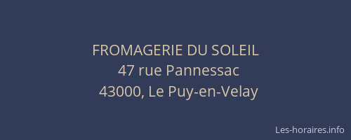 FROMAGERIE DU SOLEIL