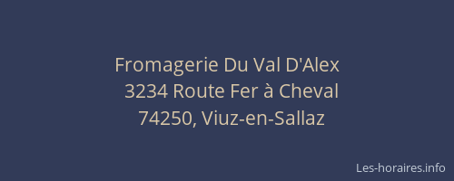 Fromagerie Du Val D'Alex