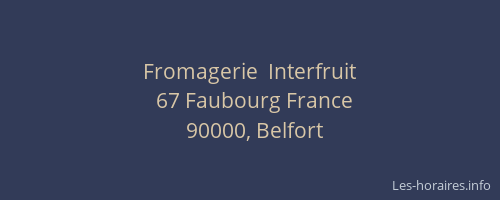 Fromagerie  Interfruit