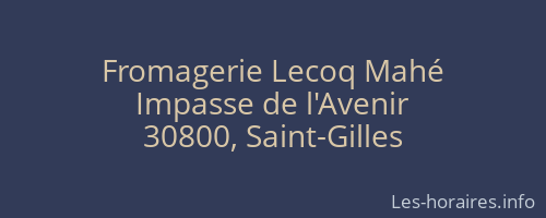 Fromagerie Lecoq Mahé