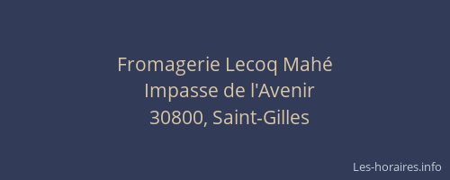 Fromagerie Lecoq Mah&eacute;