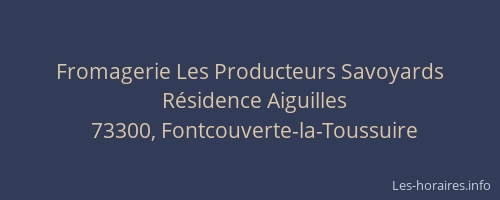 Fromagerie Les Producteurs Savoyards