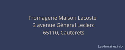 Fromagerie Maison Lacoste