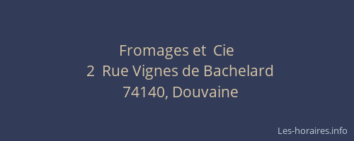 Fromages et  Cie