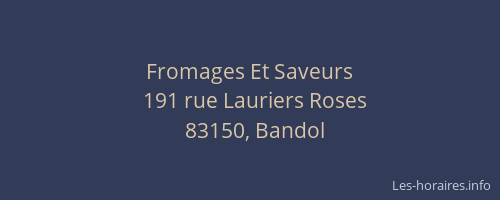 Fromages Et Saveurs