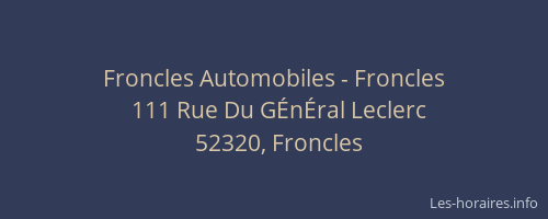 Froncles Automobiles - Froncles
