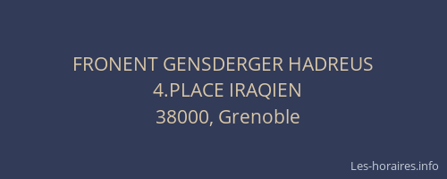 FRONENT GENSDERGER HADREUS