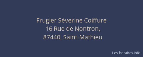 Frugier Sèverine Coiffure