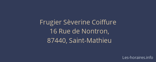 Frugier S&egrave;verine Coiffure