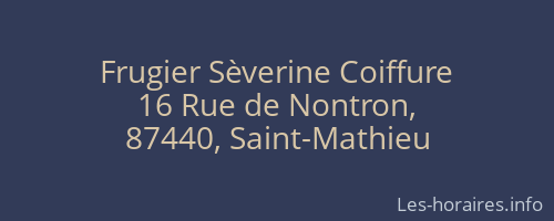 Frugier Sèverine Coiffure