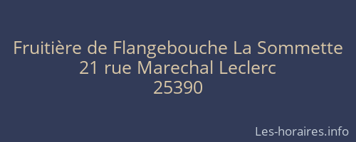 Fruiti&egrave;re de Flangebouche La Sommette
