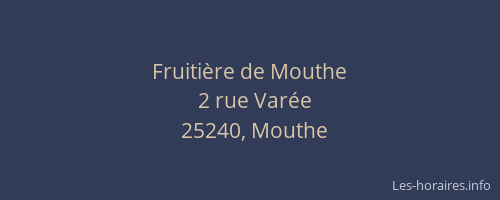 Fruiti&egrave;re de Mouthe