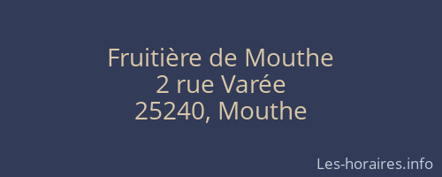 Fruitière de Mouthe