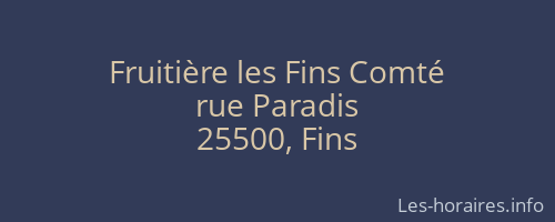 Fruitière les Fins Comté