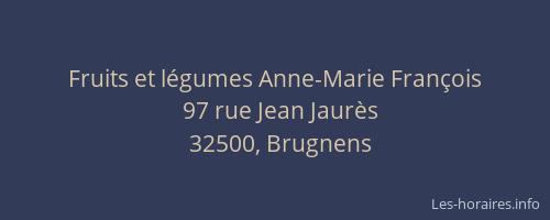 Fruits et l&eacute;gumes Anne-Marie Fran&ccedil;ois