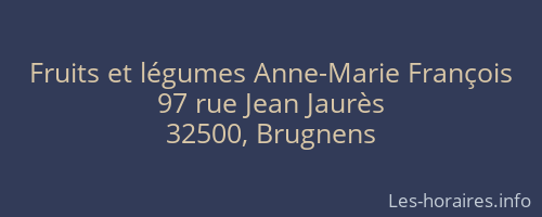 Fruits et légumes Anne-Marie François