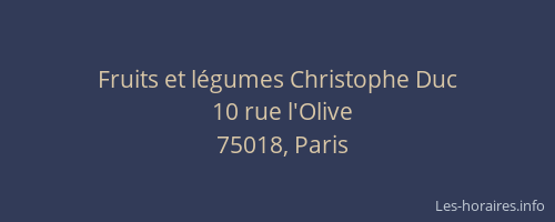 Fruits et légumes Christophe Duc