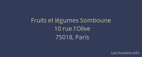 Fruits et légumes Somboune