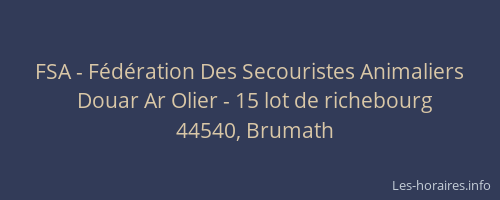 FSA - Fédération Des Secouristes Animaliers
