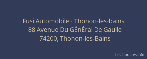 Fusi Automobile - Thonon-les-bains