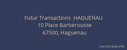 Futur Transactions  HAGUENAU
