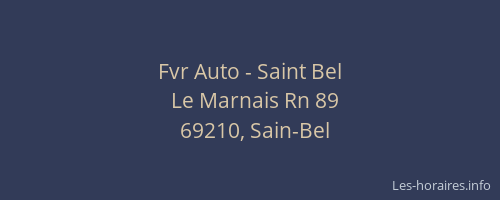 Fvr Auto - Saint Bel